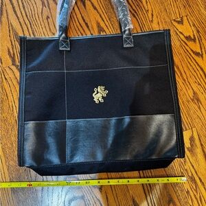 BlackTote Bag with Gold Lion of Judah Emblem